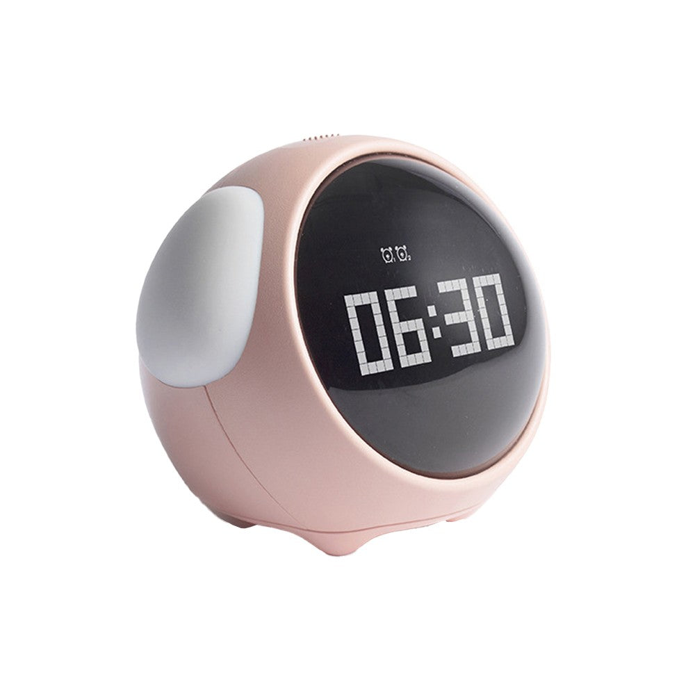Wake-up Alarm Clock Voice-Activated Bedside Alarm Clock with Night Light - Pink