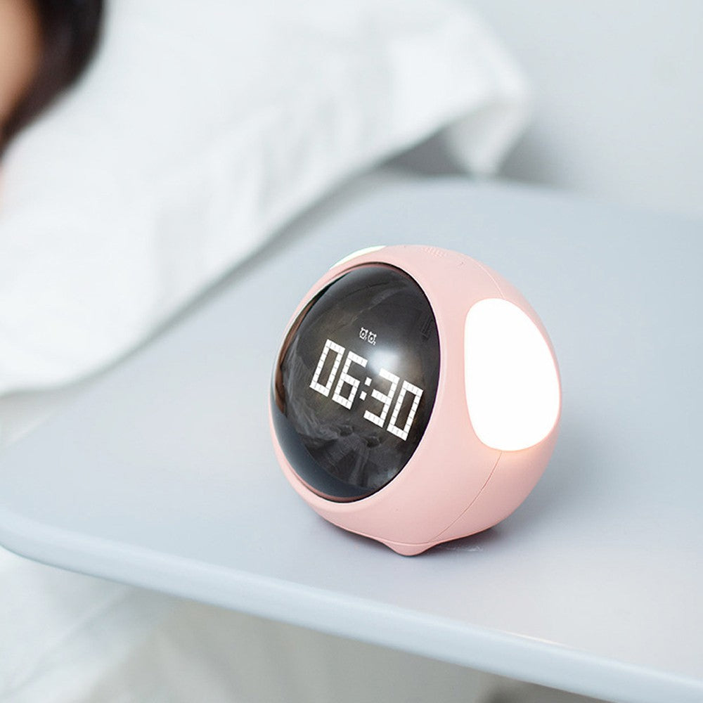 Wake-up Alarm Clock Voice-Activated Bedside Alarm Clock with Night Light - Pink