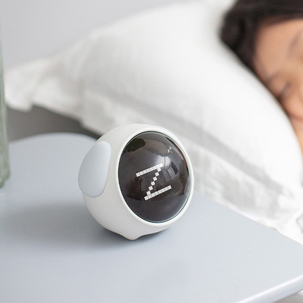 Wake-up Alarm Clock Voice-Activated Bedside Alarm Clock with Night Light - White