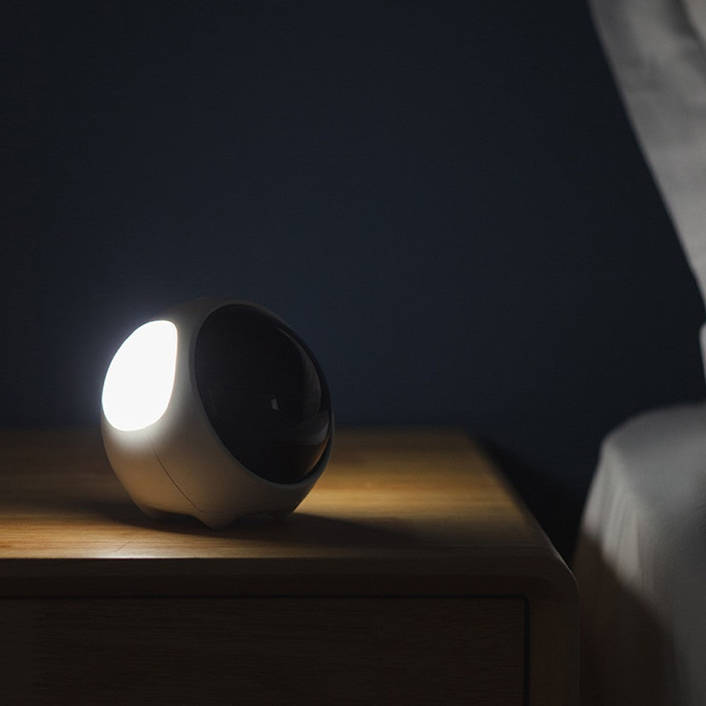 Wake-up Alarm Clock Voice-Activated Bedside Alarm Clock with Night Light - White