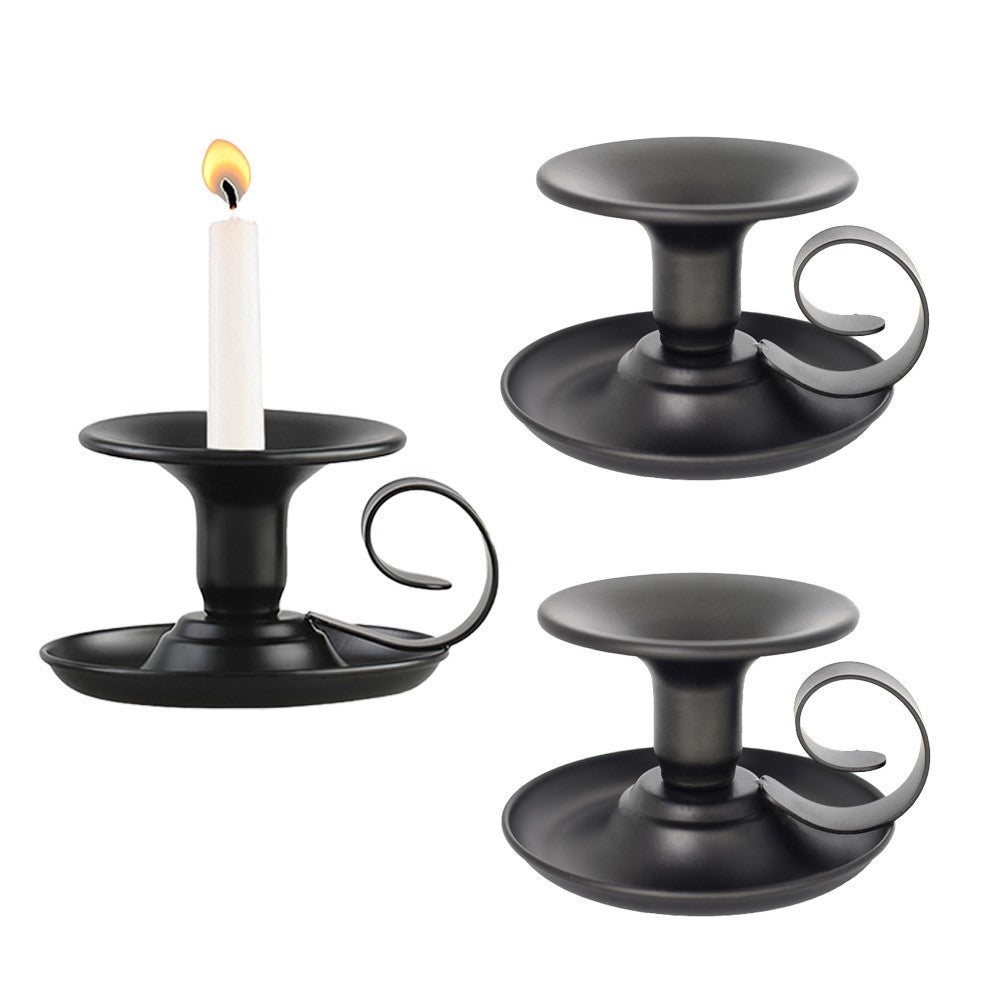 2Pcs Retro Taper Candle Holder Iron Candlestick Holder Home Decoration