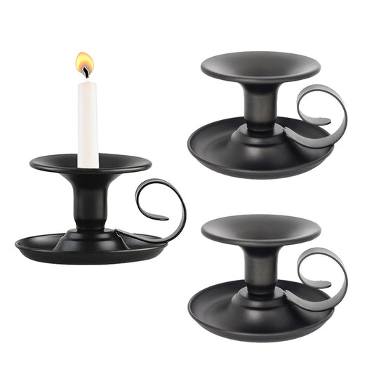 2Pcs Retro Taper Candle Holder Iron Candlestick Holder Home Decoration