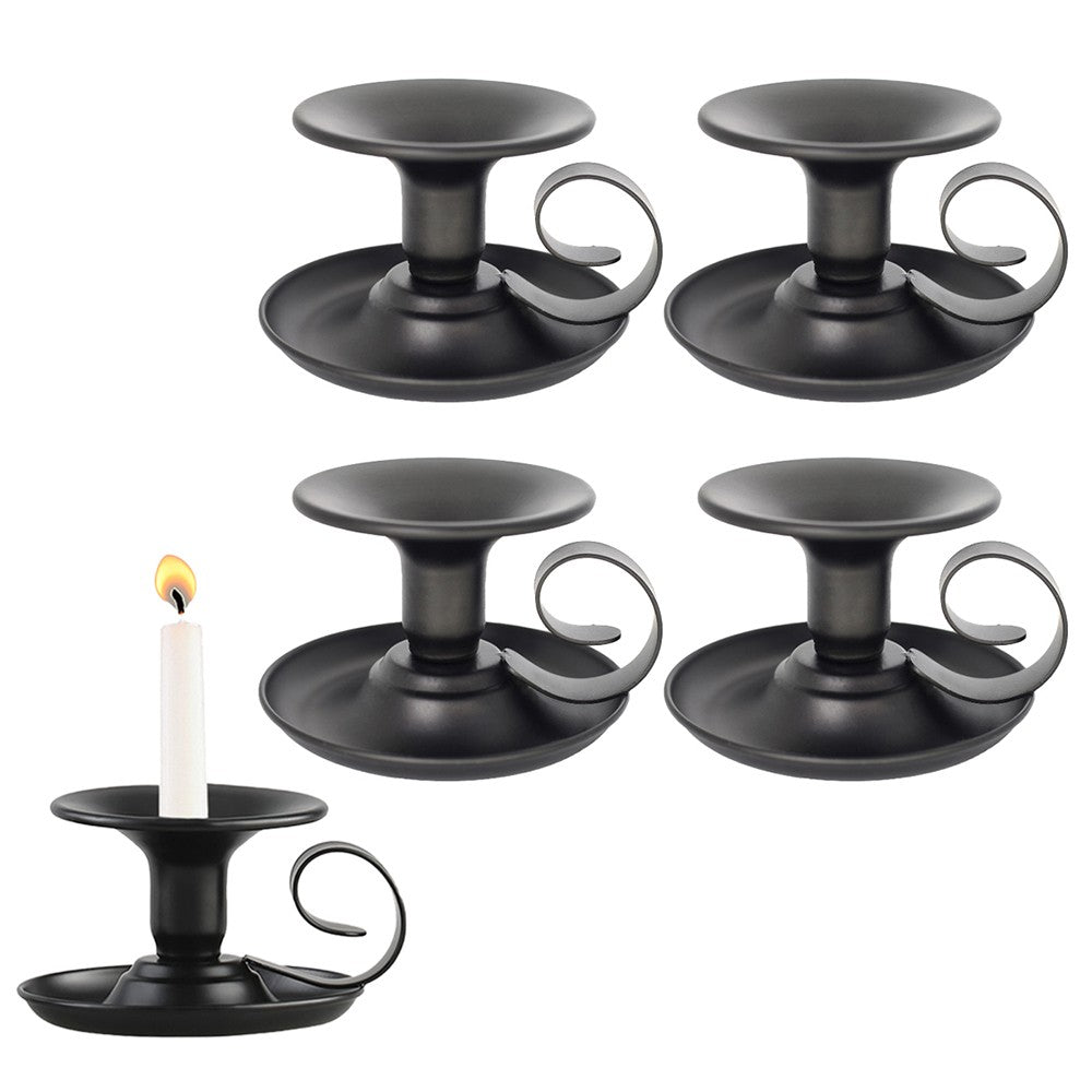 4Pcs Retro Taper Candle Holder Iron Candlestick Holder Home Decoration