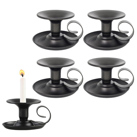 4Pcs Retro Taper Candle Holder Iron Candlestick Holder Home Decoration