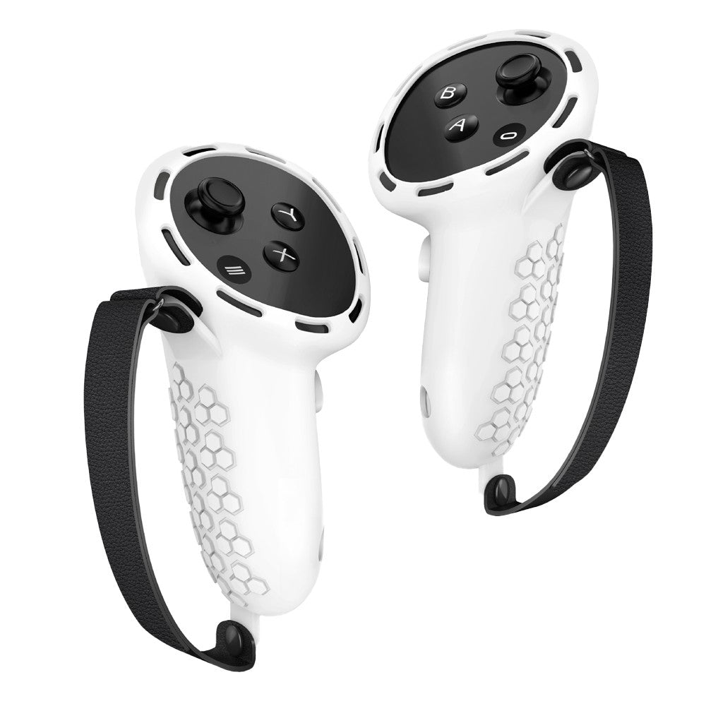 Pair of VR Controller Grips Silicone Covers Compatible with Meta Quest 3 - White