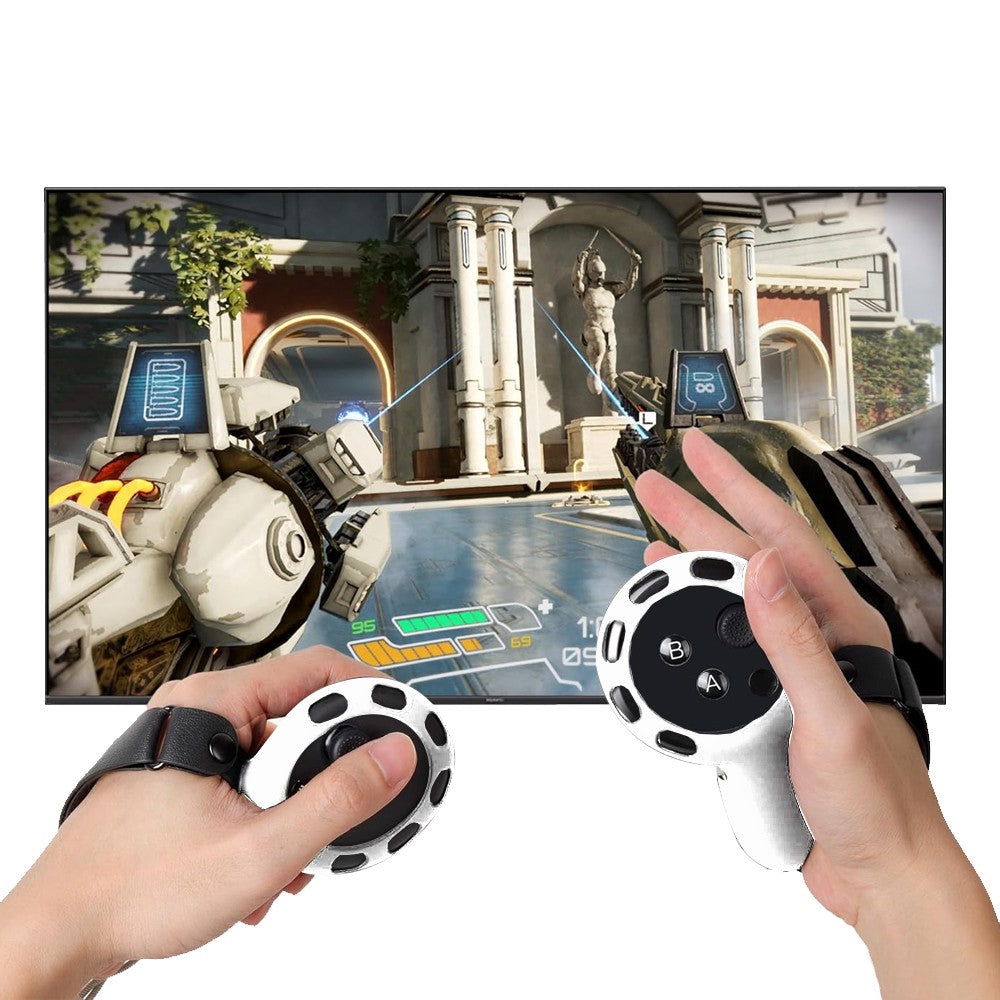 Pair of VR Controller Grips Silicone Covers Compatible with Meta Quest 3 - White