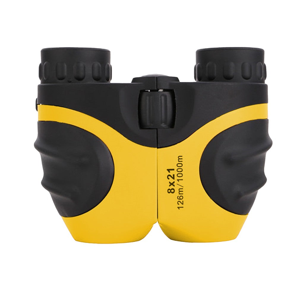 Kids Binocular 8X Magnification Compact Shockproof Binoculars Educational Learning Binoculars Yellow