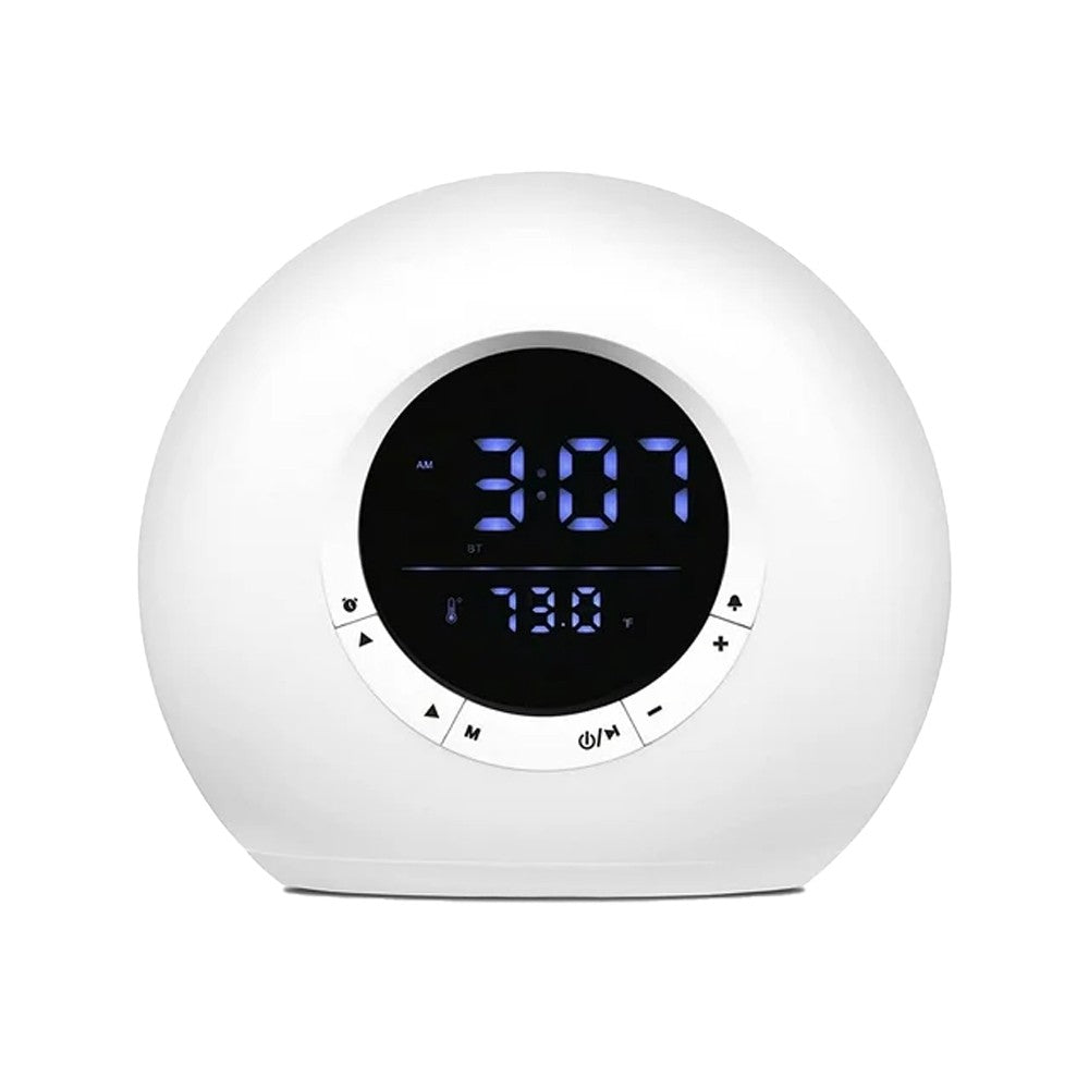 Wake Up Light Alarm Clock with Bluetooth Speaker and Colorful Atmosphere Lamp