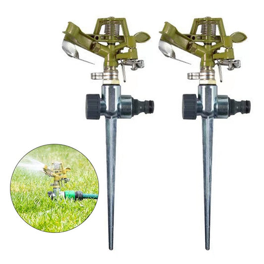 2Pcs 360 Degree Rotary Sprinkler Impulse Sprinkler Lawn Irrigation Sprinkler