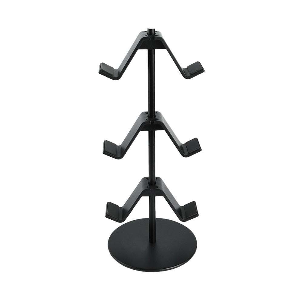 3-Tier Game Controller Stand Desktop Headphone Holder Headset Hanger - Black