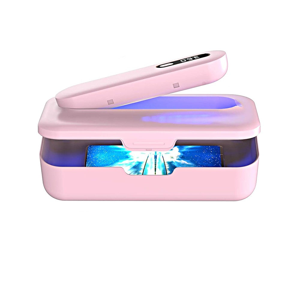UV Light Sanitizer Box Disinfection Machine Removable UV Sanitizing Wand - Pink