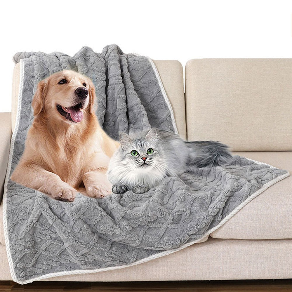 150x128cm Water-resistant Pet Dog Blanket Couch Protector Throw Blanket - Grey