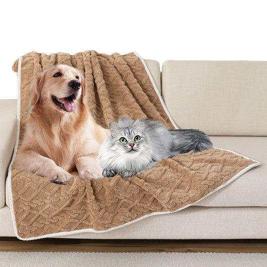 70x50cm Water-resistant Pet Dog Blanket Couch Protector Throw Blanket - Khaki