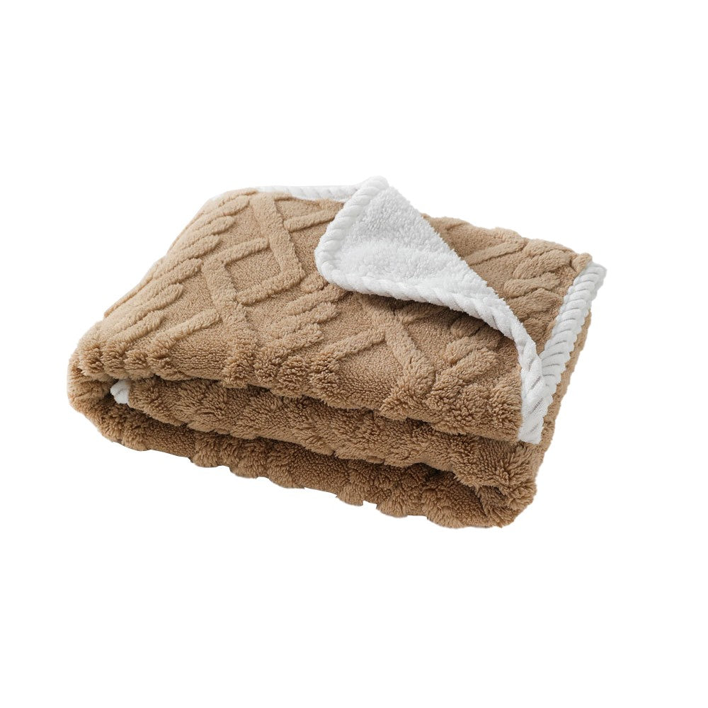 100x75cm Water-resistant Pet Dog Blanket Couch Protector Throw Blanket - Khaki