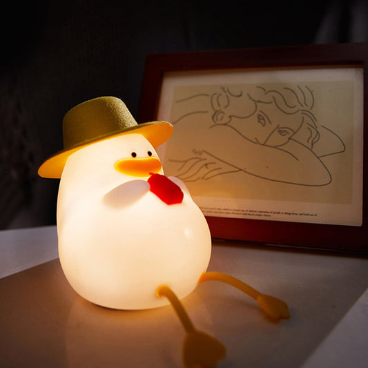 Cute Duck Touch Night Light Dimmable Lamp Rechargeable Nursery Lamp