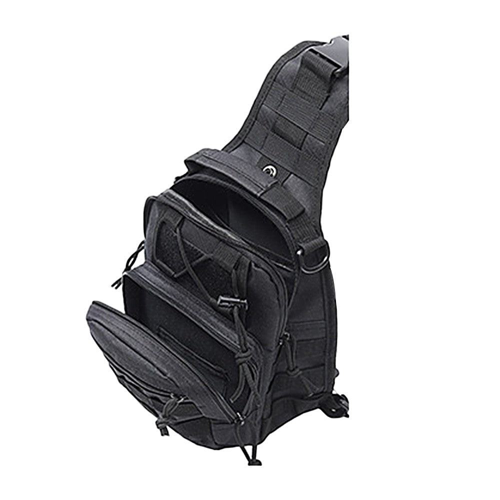 Mens Chest Bag Shoulder Bag Outdoor Sport Tactical Bag Satchel Daily Bag - Black