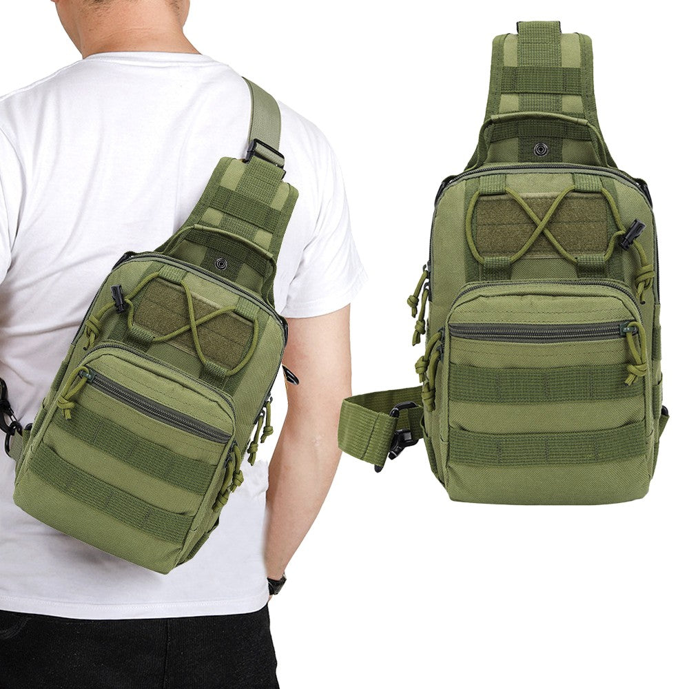 Mens Chest Bag Shoulder Bag Outdoor Sport Tactical Bag Satchel Daily Bag - Green