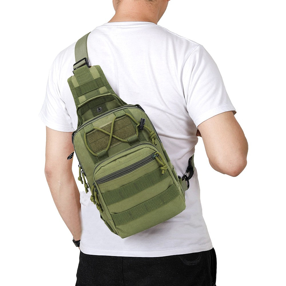 Mens Chest Bag Shoulder Bag Outdoor Sport Tactical Bag Satchel Daily Bag - Green