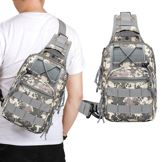 Mens Chest Bag Shoulder Bag Outdoor Sport Tactical Bag Satchel Daily Bag - Grey