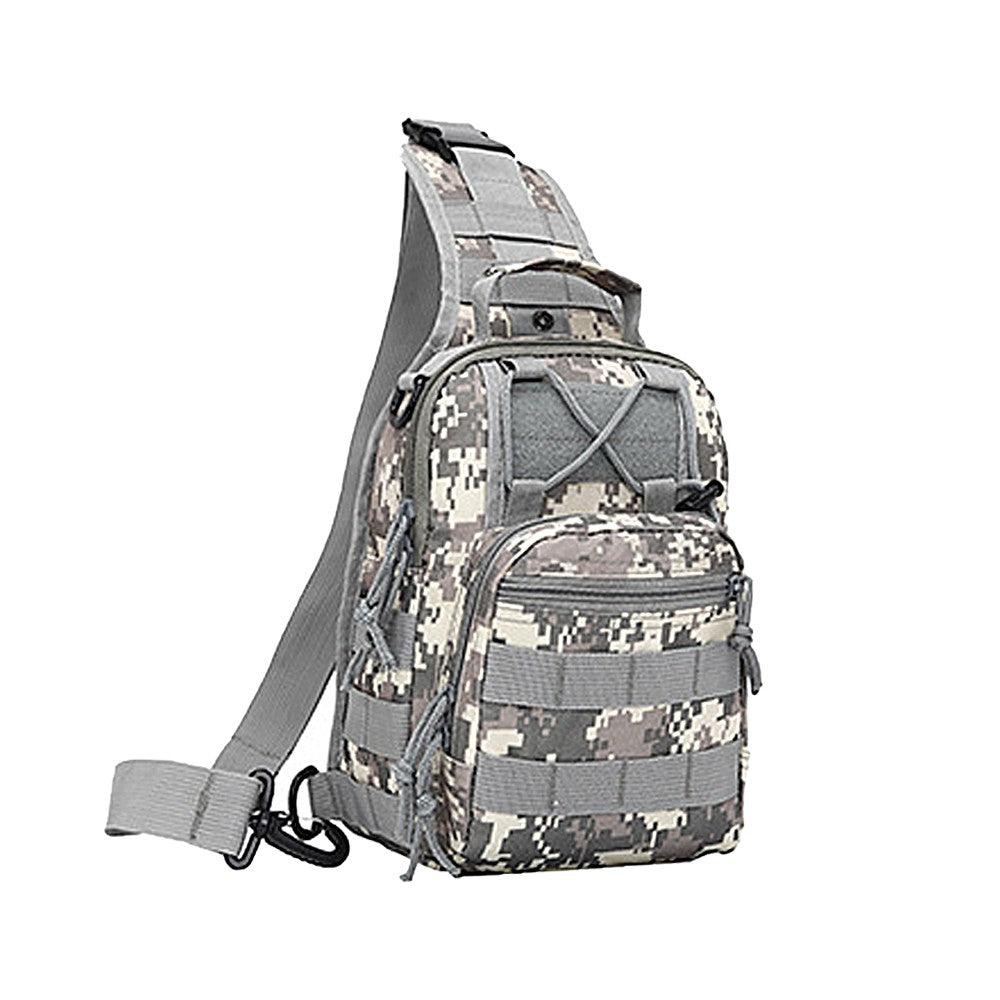 Mens Chest Bag Shoulder Bag Outdoor Sport Tactical Bag Satchel Daily Bag - Grey