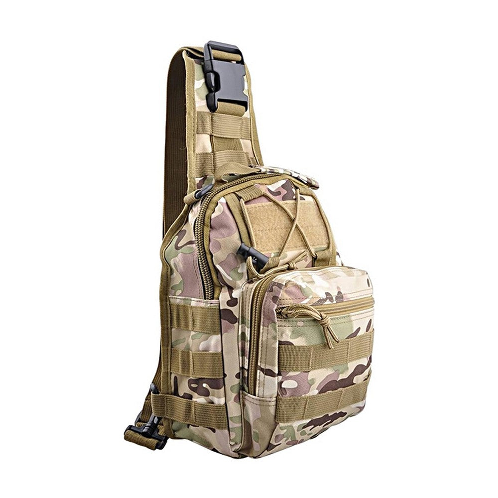 Mens Chest Bag Shoulder Bag Outdoor Sport Tactical Bag Satchel Daily Bag - Khaki