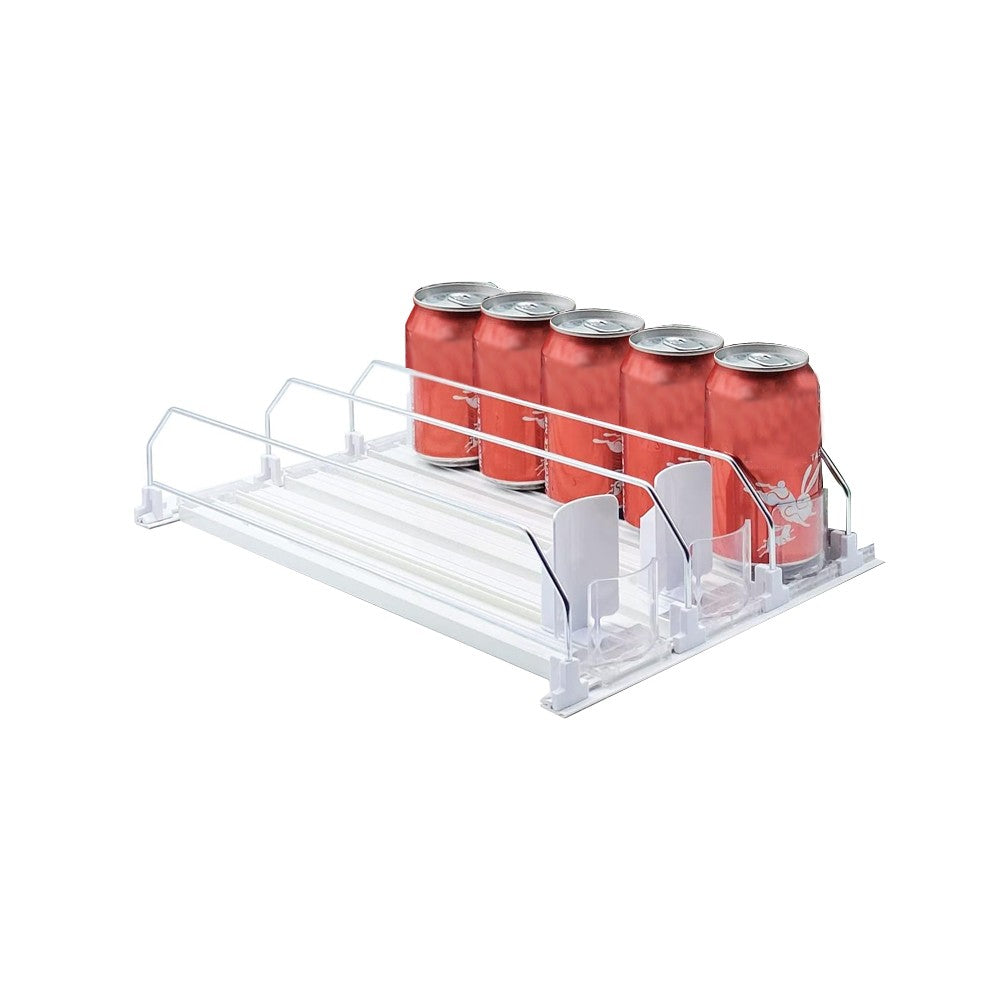Fridge Drink Organizer Automatic Pusher Glide Soda Can Dispenser - White