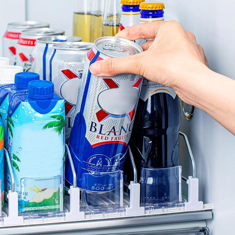 Fridge Drink Organizer Automatic Pusher Glide Soda Can Dispenser - White