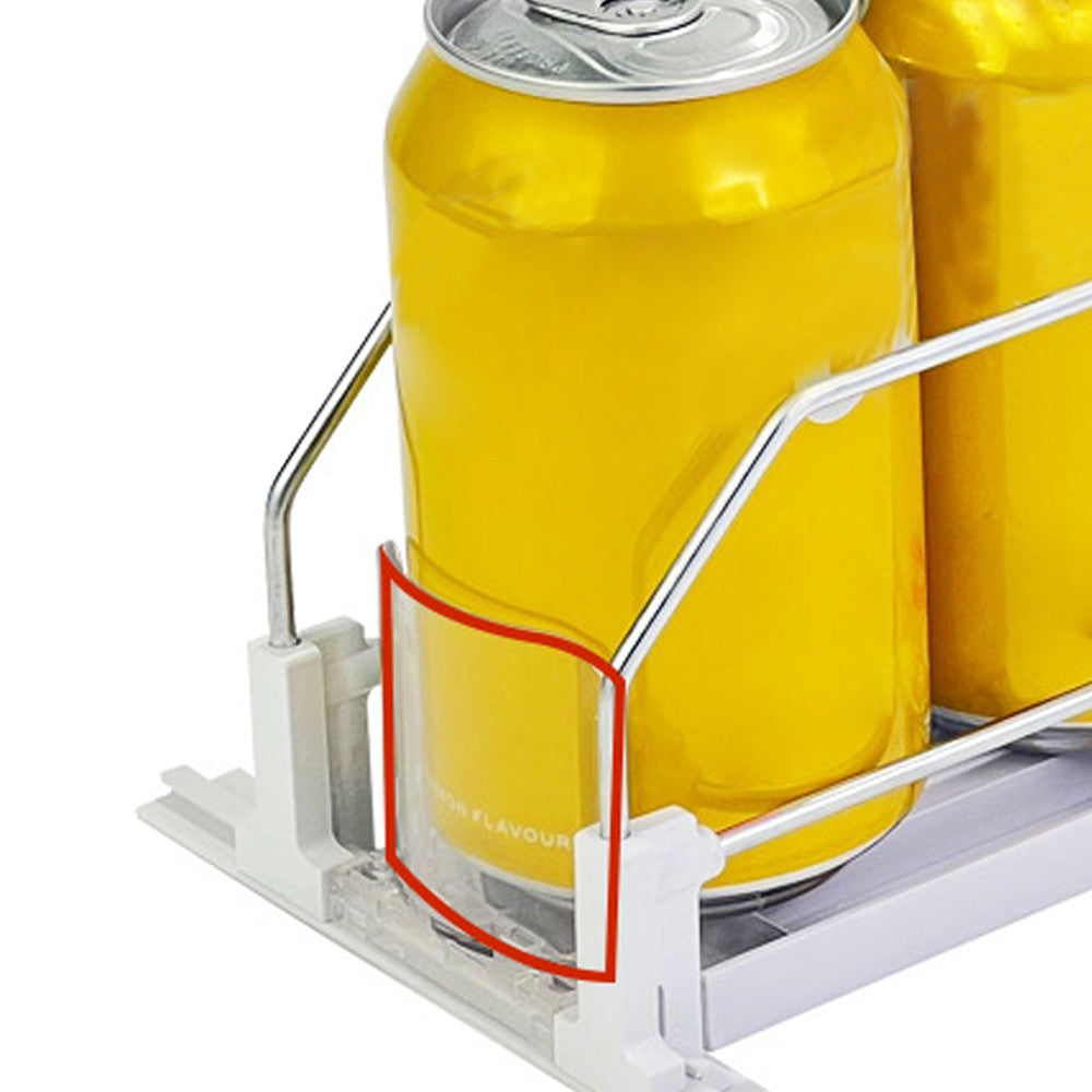 Fridge Drink Organizer Automatic Pusher Glide Soda Can Dispenser - White