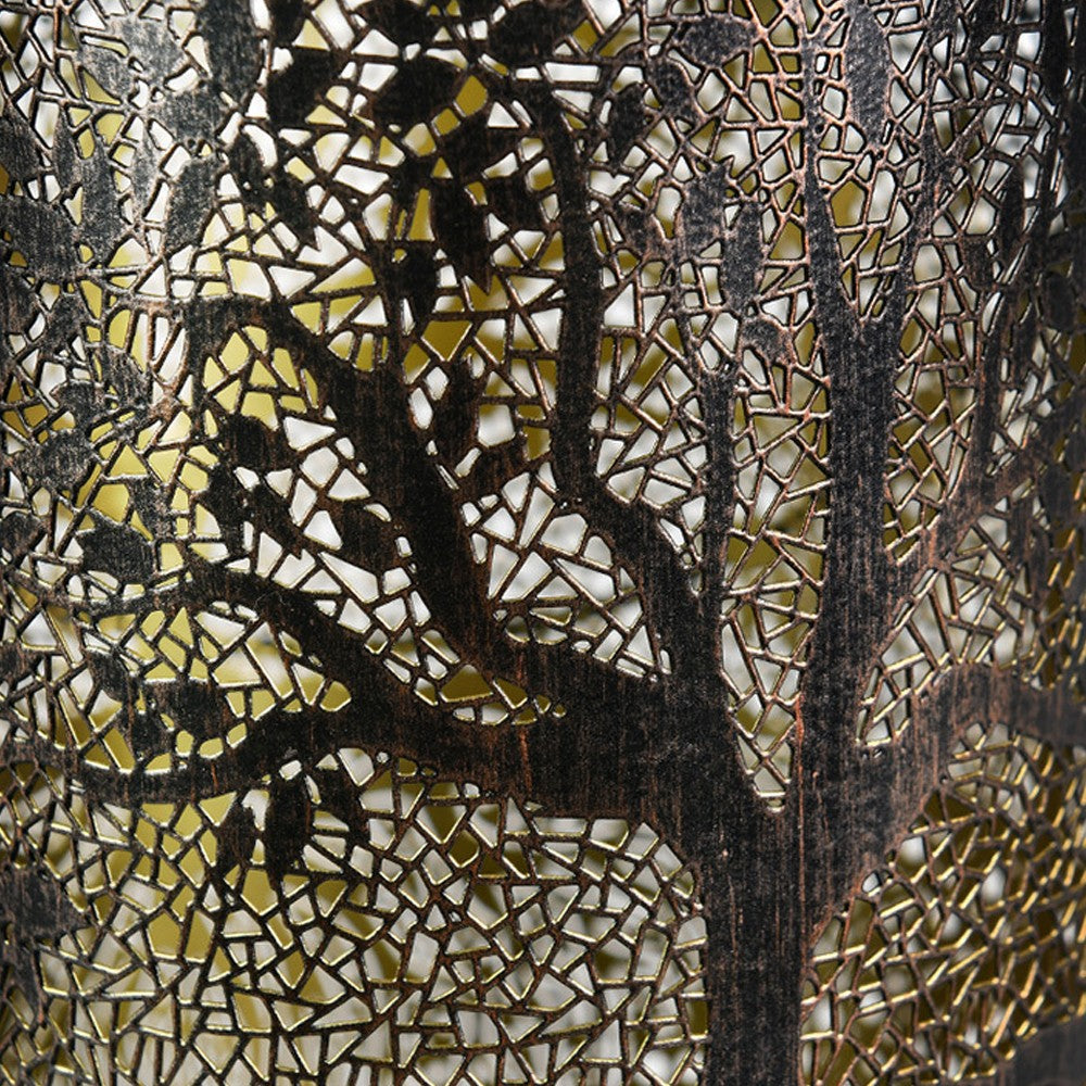 LED Solar Light Hollow Lantern Garden Decoration Hanging/Standing Lamp - Black