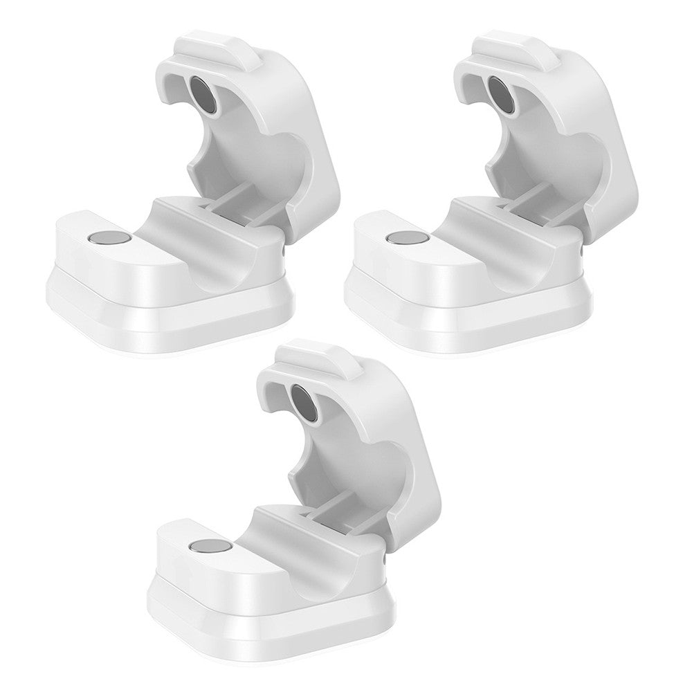 3Pcs Self-Adhesive Magnetic Cable Clip Under Desk Cord Management Holder - White