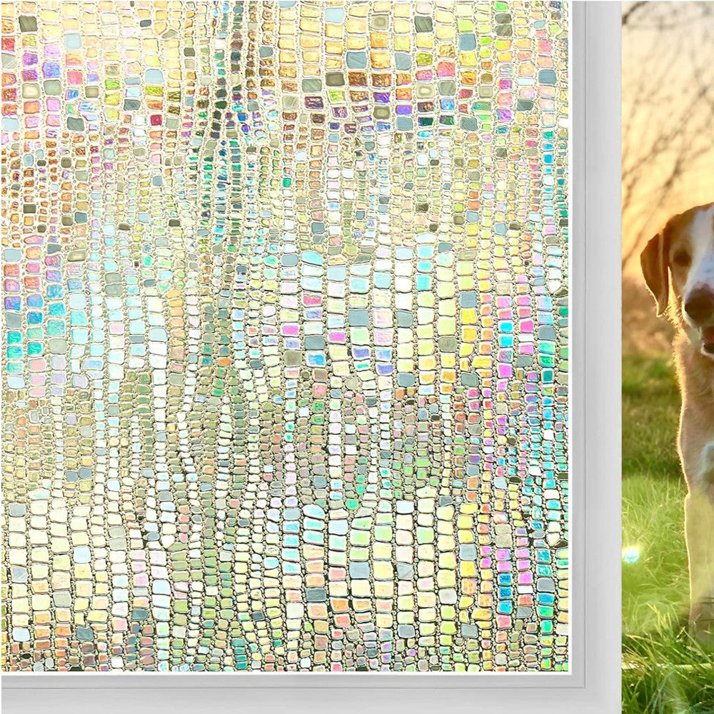 2 Rolls of 300x45cm Rainbow Window Film Static Cling Window Sticker Window Decal