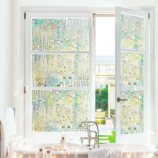 2 Rolls of 300x45cm Rainbow Window Film Static Cling Window Sticker Window Decal