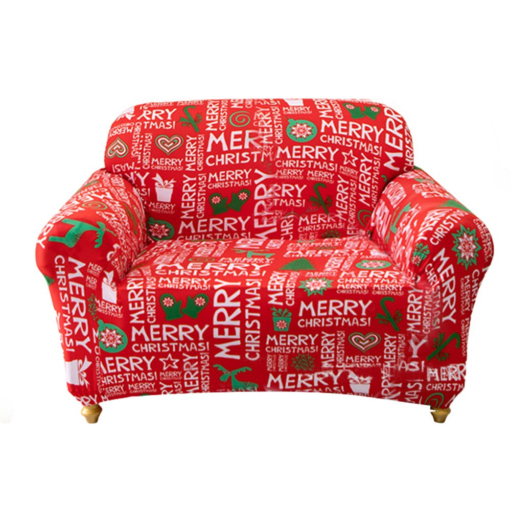 For 1-Seater Christmas Theme Stretch Sofa Cover Couch Cover Slipcover - Style 1