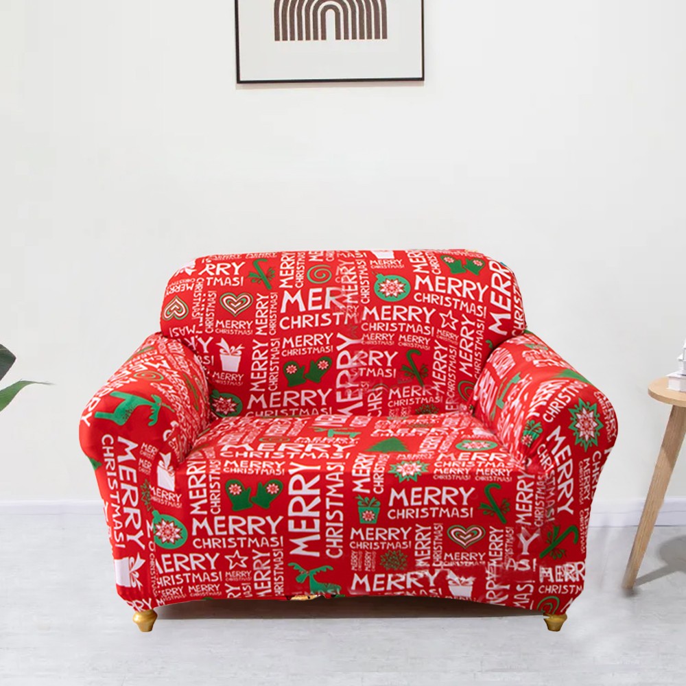 For 3-Seater Christmas Theme Stretch Sofa Cover Couch Cover Slipcover - Style 1