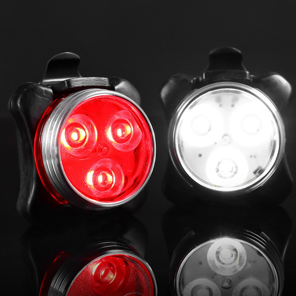 1 X USB Rechargeable Bike Light Set Bicycle Front Headlight and Rear Lights with 4 Light Mode