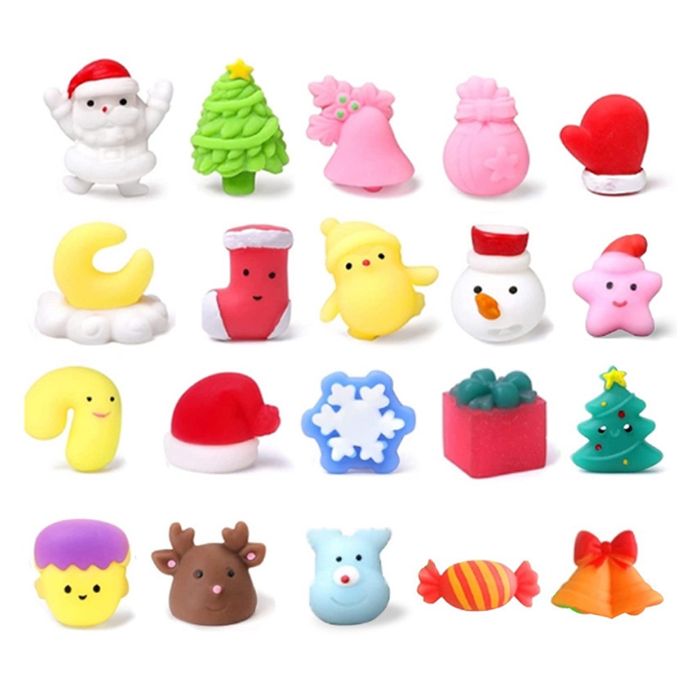 2Pcs Christmas Advent Calendar 24 Days Countdown Calendar Kids Rubber Fidget Toys