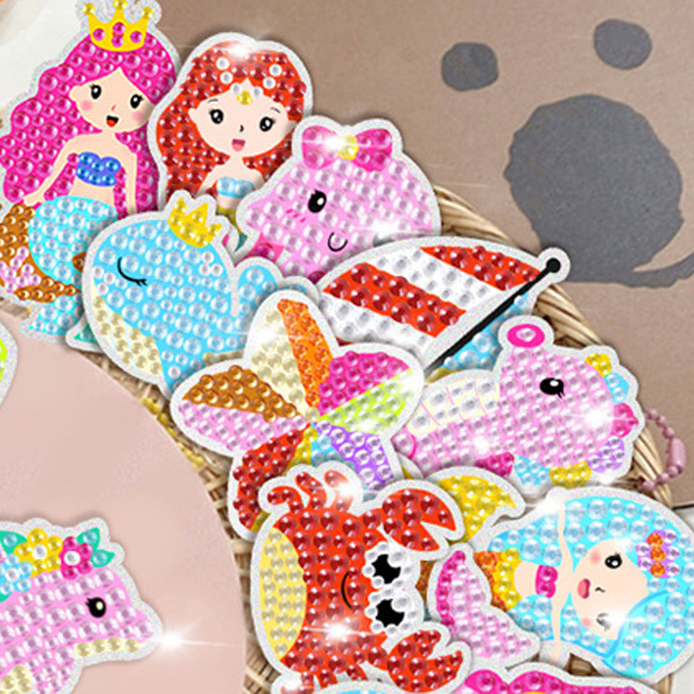 2 X DIY Mermaid Rhinestone Painting Keychain Unicorn Rhinestone Painting Kit