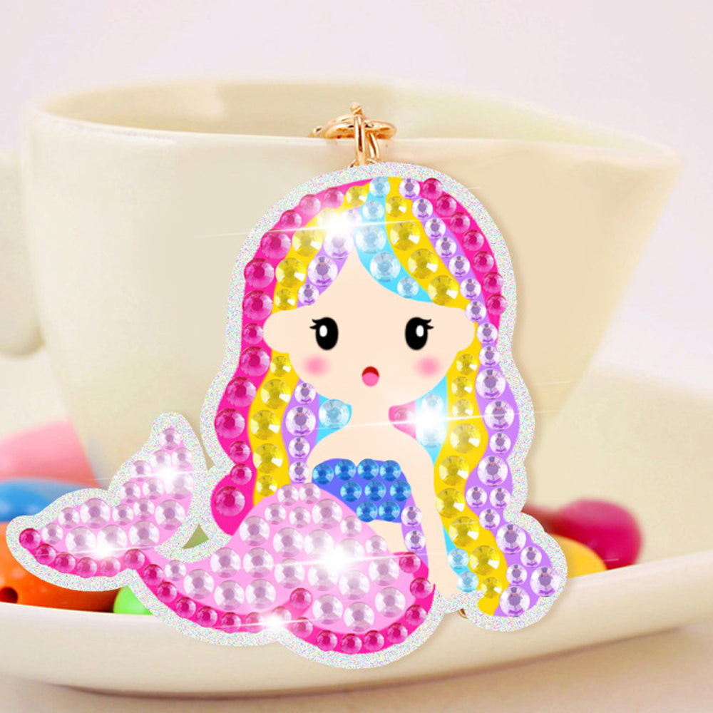 2 X DIY Mermaid Rhinestone Painting Keychain Unicorn Rhinestone Painting Kit
