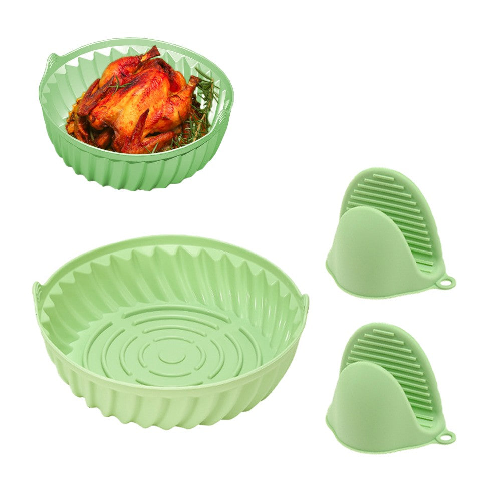 S Air Fryer Silicone Liners Fryer Basket Oven Accessories with Mini Gloves