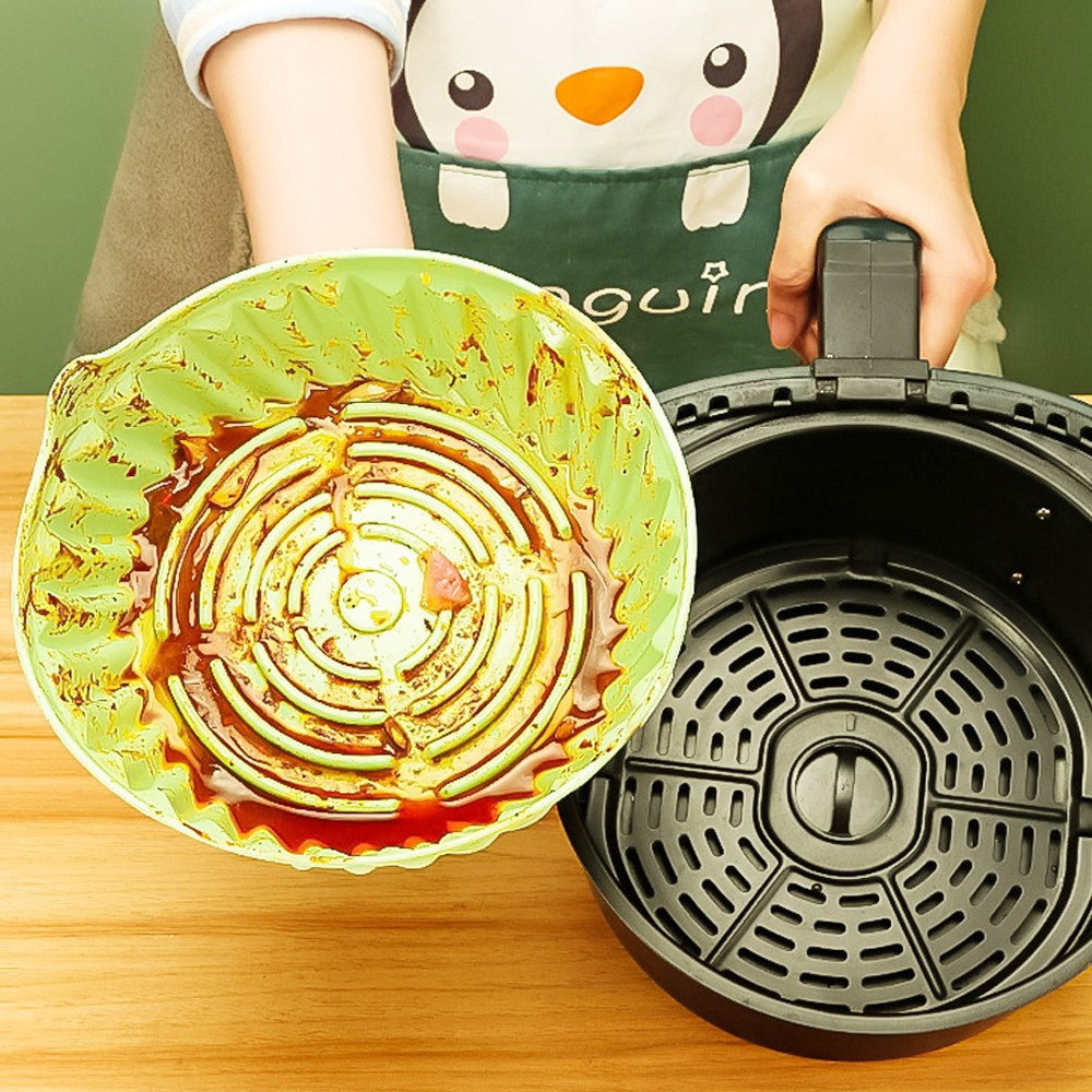 S Air Fryer Silicone Liners Fryer Basket Oven Accessories with Mini Gloves