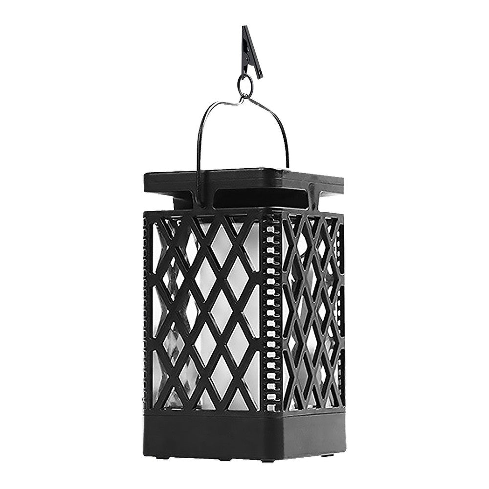 Flickering Flame Lantern Diamond Cutout Pattern s Solar Outdoor Wall Lights