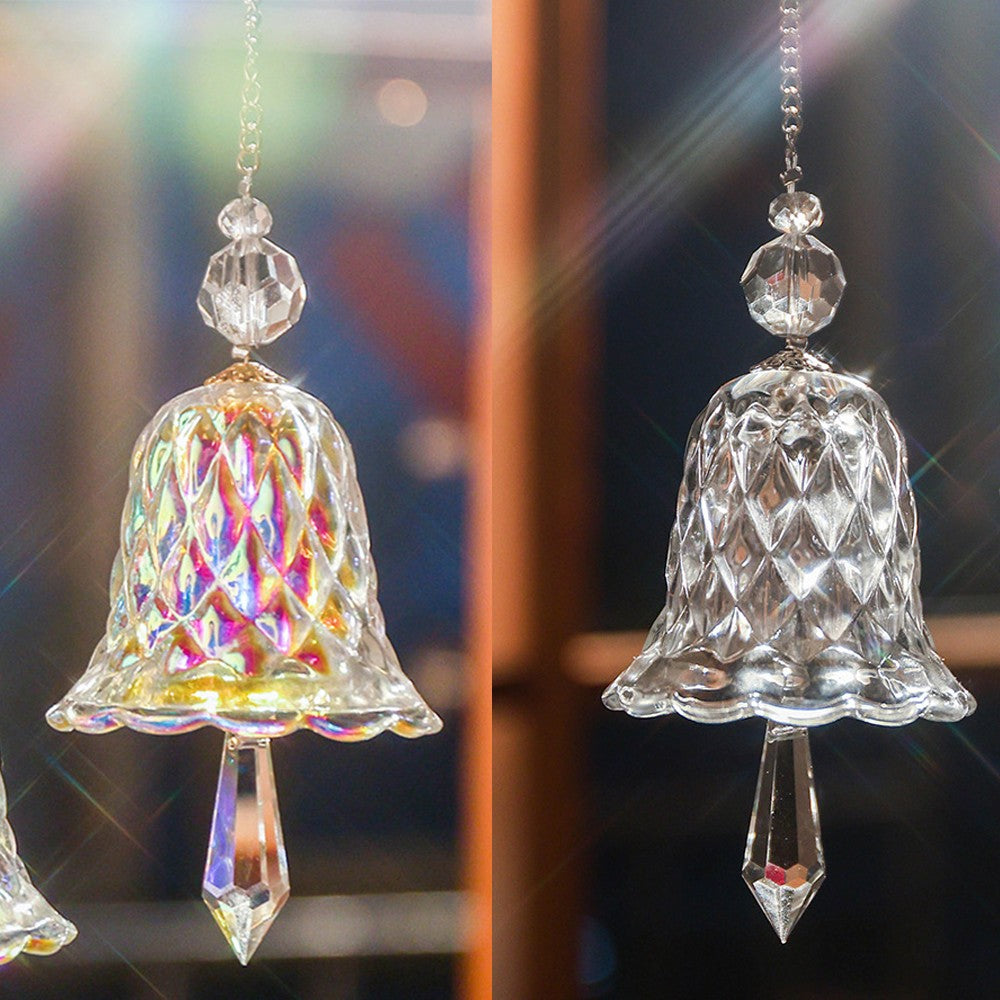 2Pcs Glass Wind Chime Sun Catcher Hanging Crystal Prism Ornament Home Decor