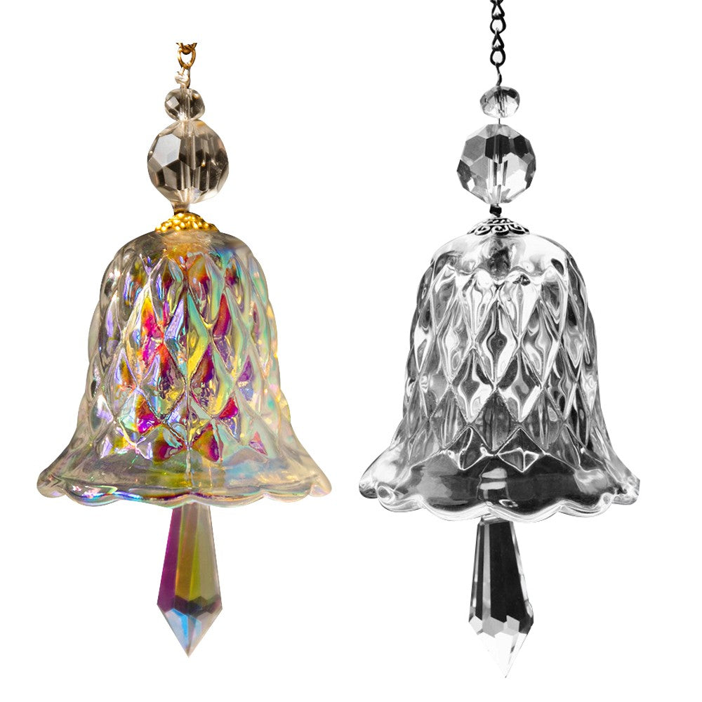 2Pcs Glass Wind Chime Sun Catcher Hanging Crystal Prism Ornament Home Decor