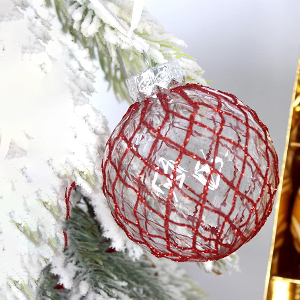 9Pcs Christmas Tree Hanging Balls Decorations Baubles Party Ornaments - Red