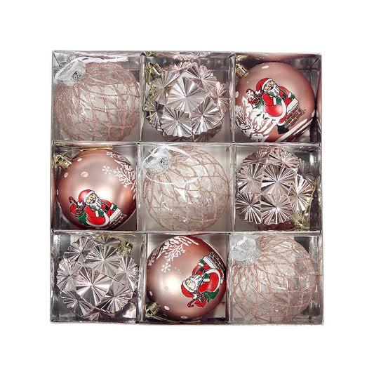 9Pcs Christmas Tree Hanging Balls Decorations Baubles Party Ornaments - Rose Gold