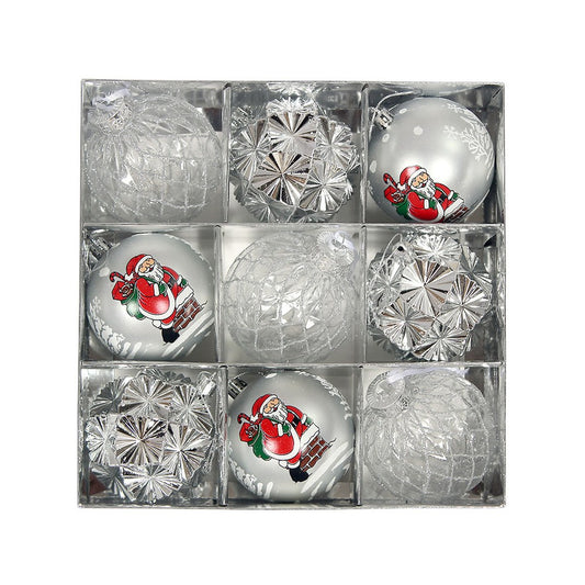 9Pcs Christmas Tree Hanging Balls Decorations Baubles Party Ornaments - Silver