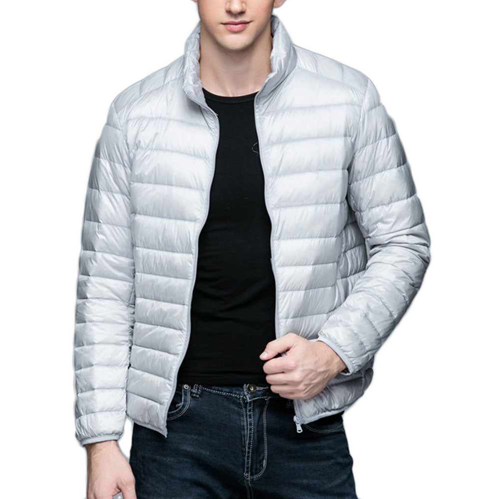 Mens Stand-up Collar Jacket K-6006 Lightgrey