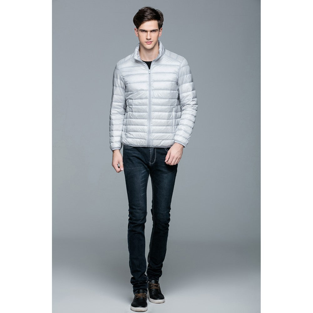 Mens Stand-up Collar Jacket K-6006 Lightgrey