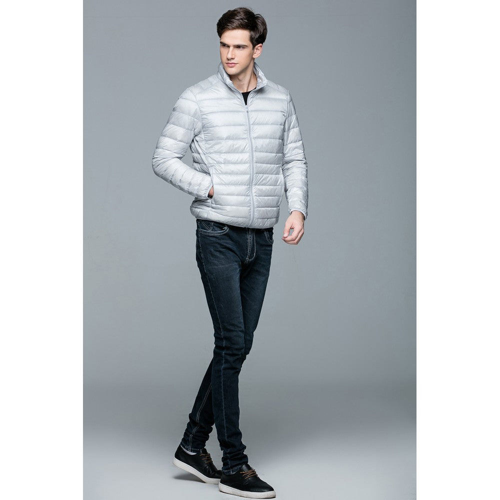 Mens Stand-up Collar Jacket K-6006 Lightgrey