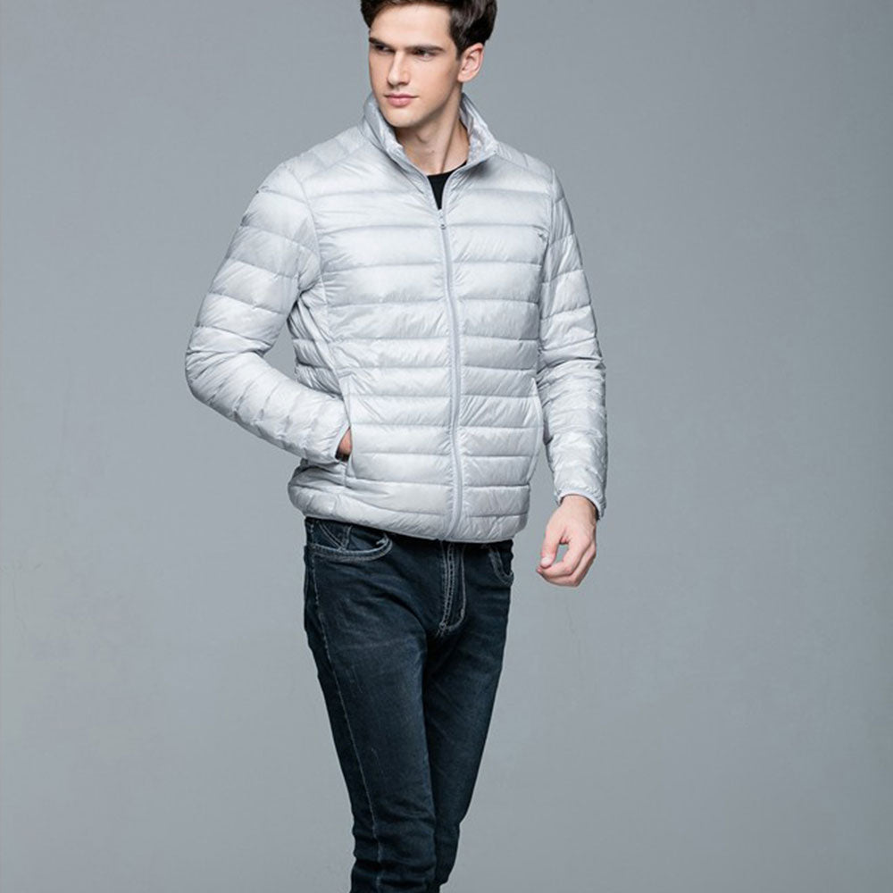 Mens Stand-up Collar Jacket K-6006 Lightgrey